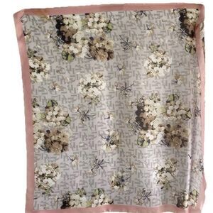 Dana Buchman Silk Monogramed Floral 40x40 Scarf